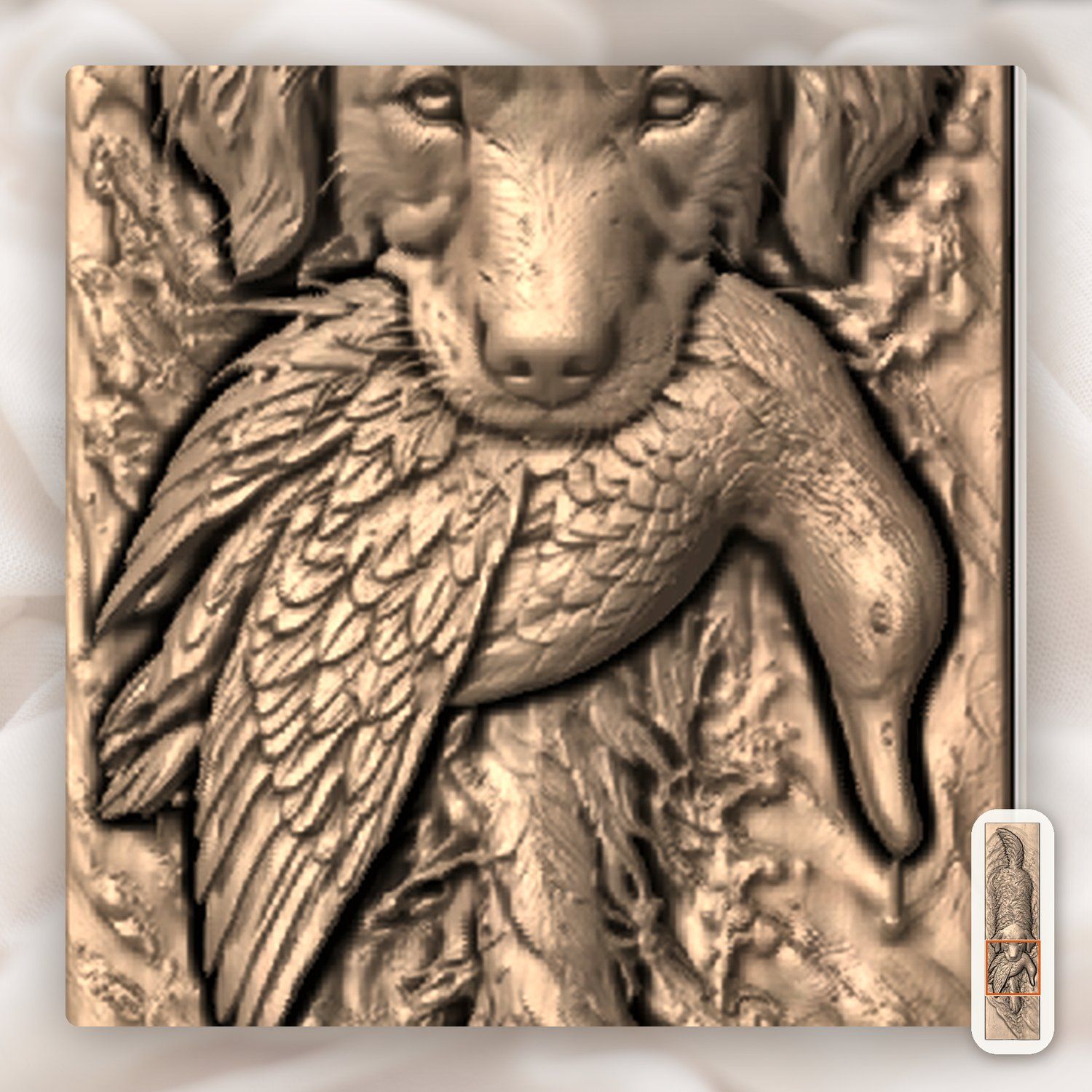 Golden Retriever Mallard Duck Hunting CNC Relief STL bas-relief STL — view 7