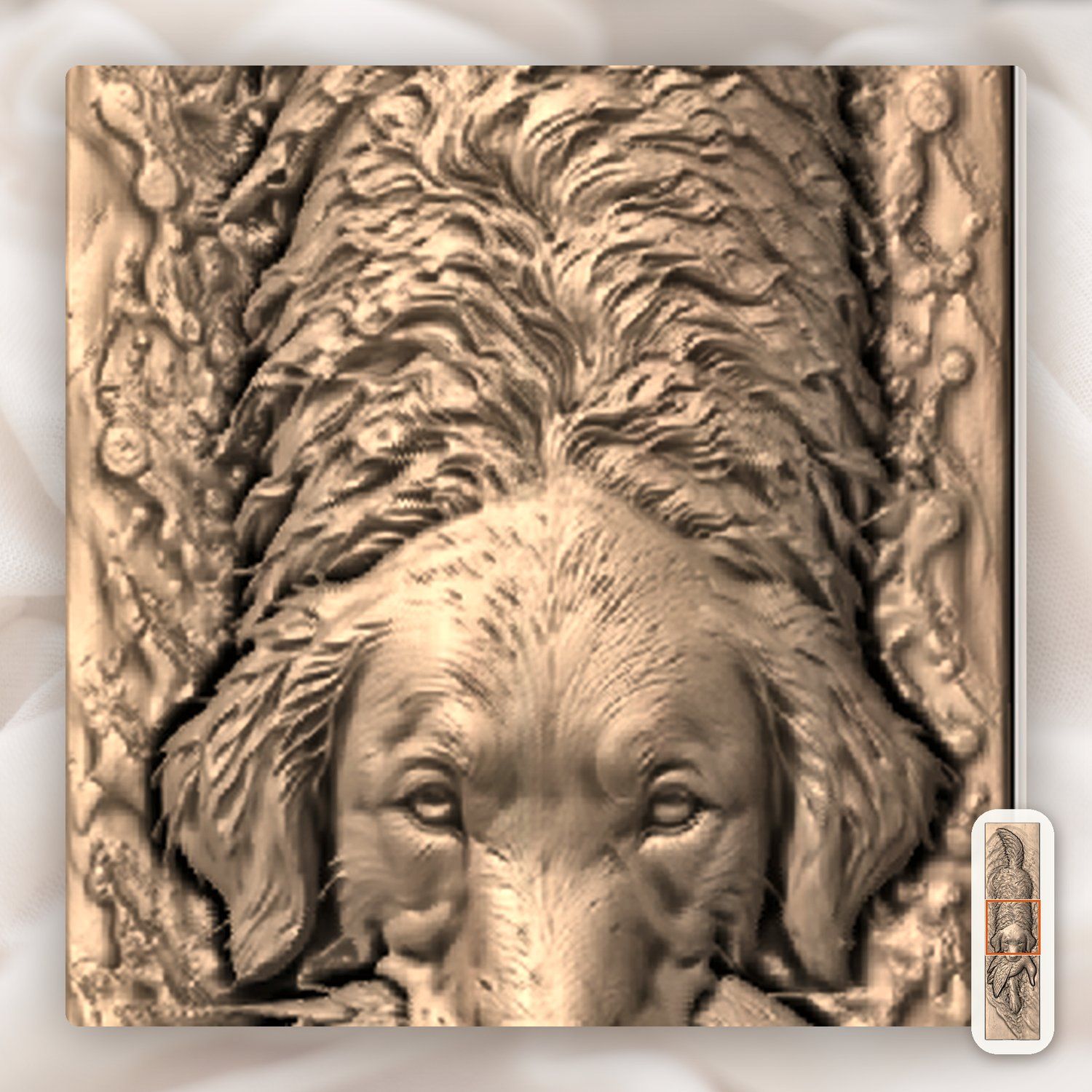 Golden Retriever Mallard Duck Hunting CNC Relief STL bas-relief STL — view 8