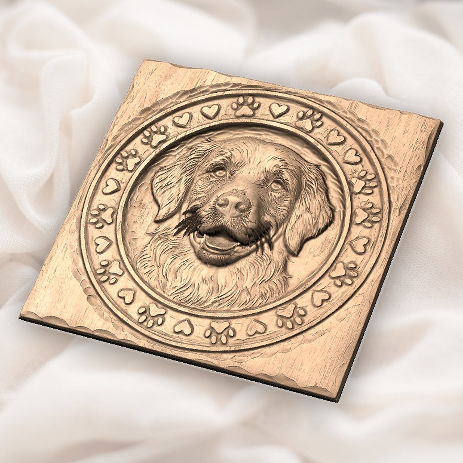 Golden Retriever Pet Portrait CNC Relief STL bas-relief STL — view 5