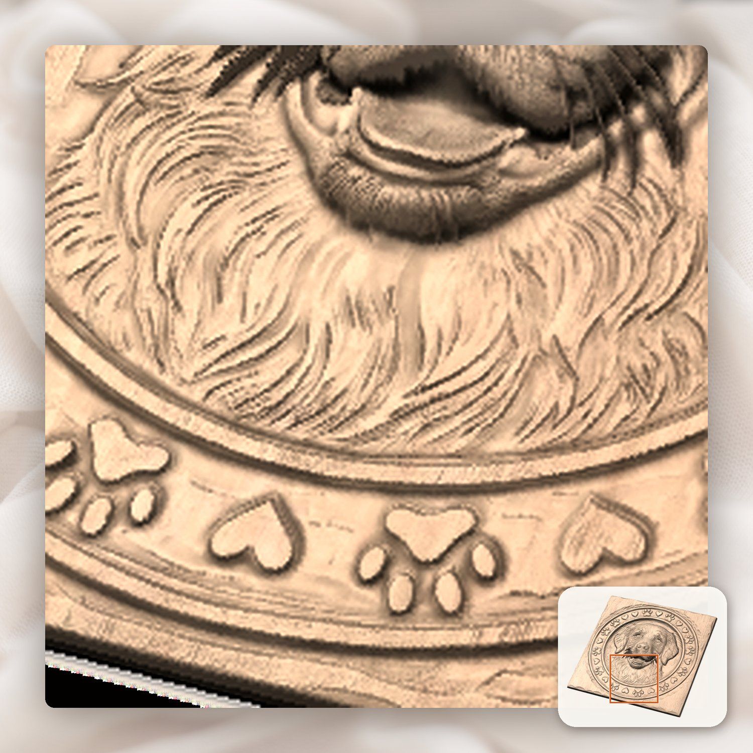 Golden Retriever Pet Portrait CNC Relief STL bas-relief STL — view 10