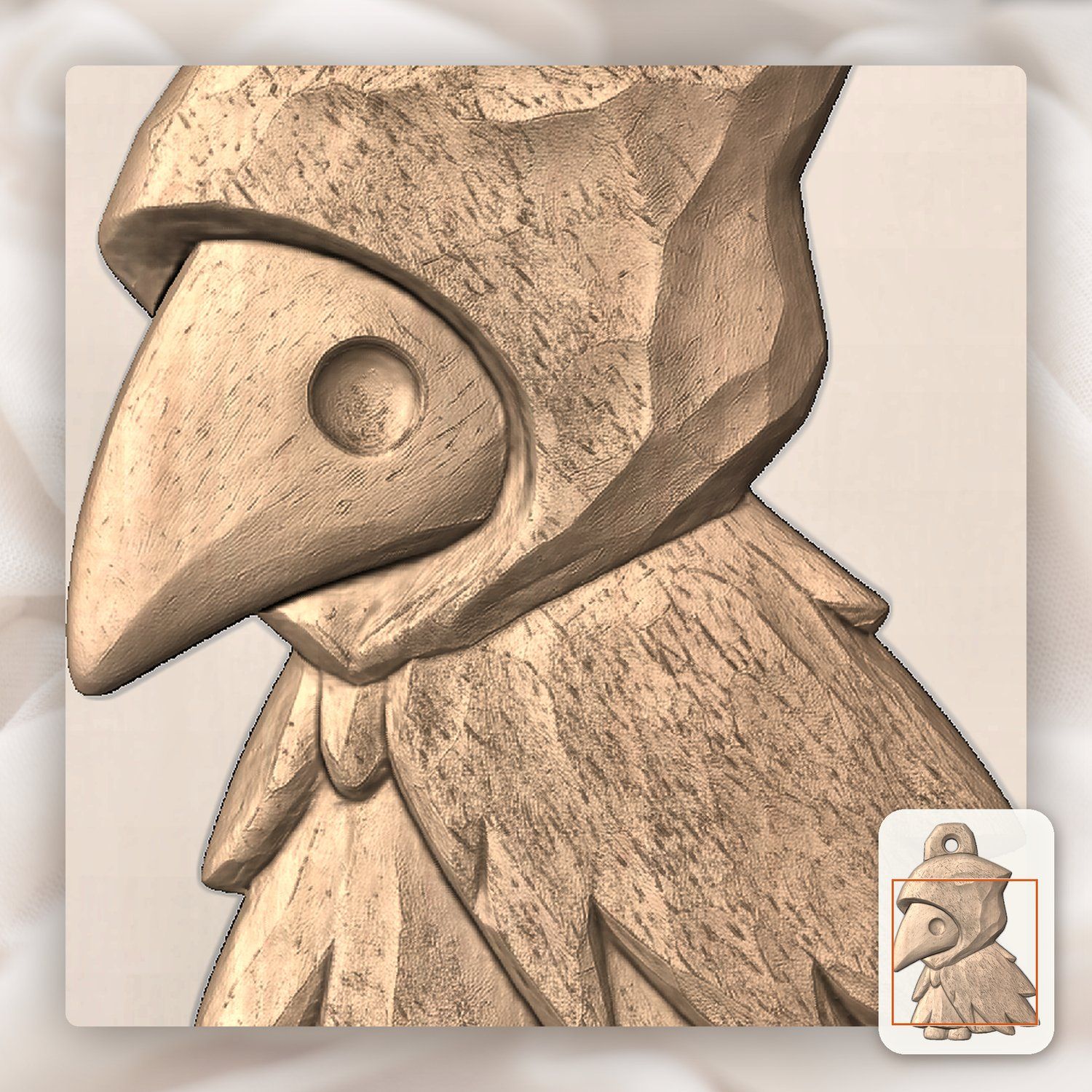 Gothic Raven Plague Doctor CNC Relief STL bas-relief STL — view 8