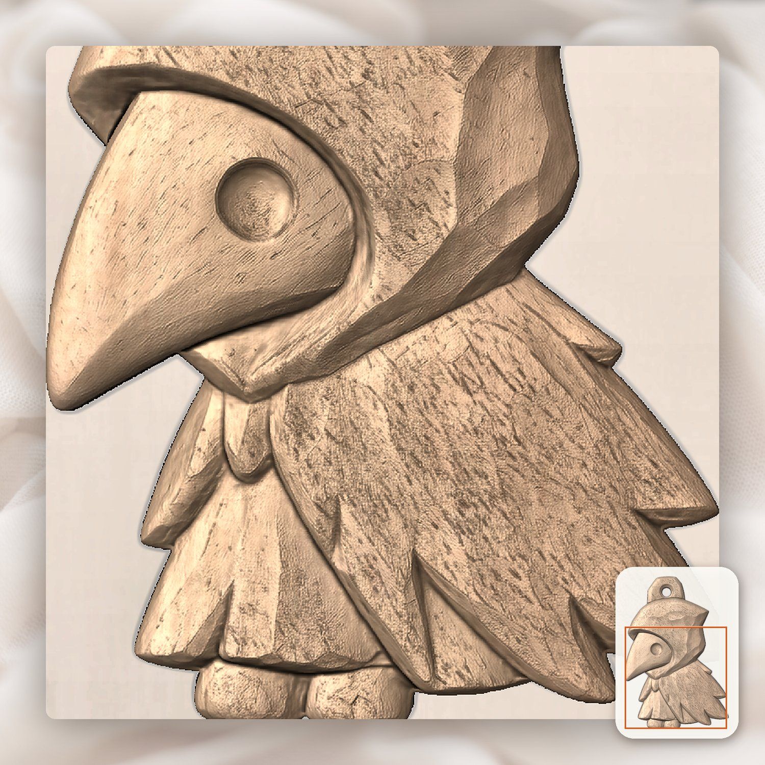 Gothic Raven Plague Doctor CNC Relief STL bas-relief STL — view 9