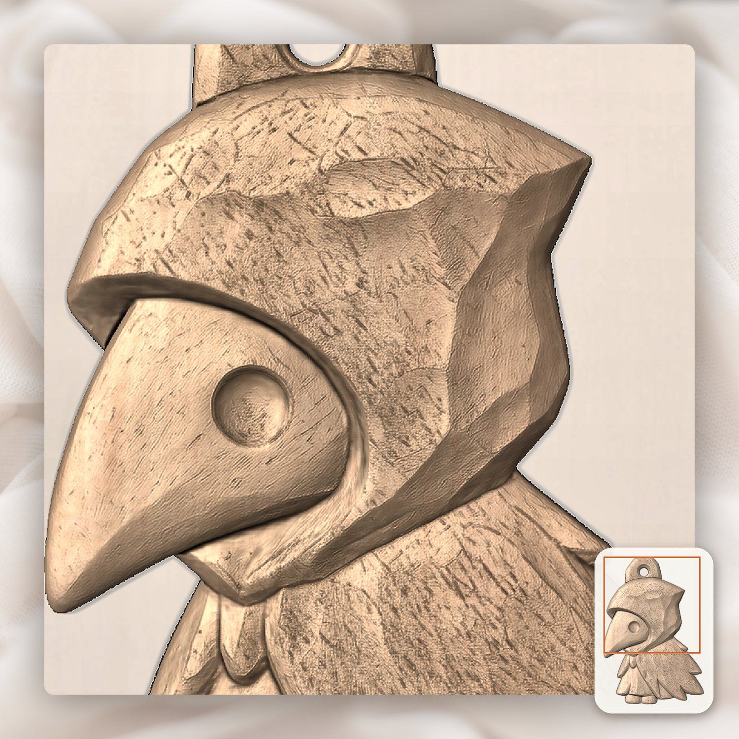Gothic Raven Plague Doctor CNC Relief STL bas-relief STL — view 10