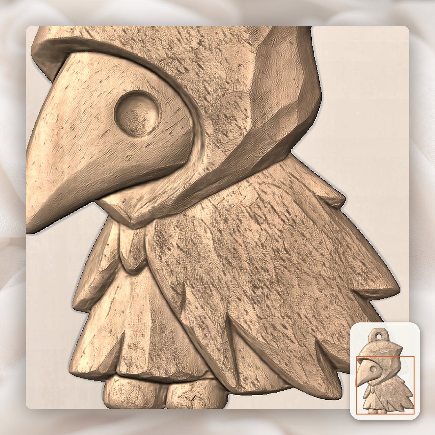 Gothic Raven Plague Doctor CNC Relief STL bas-relief STL — view 11