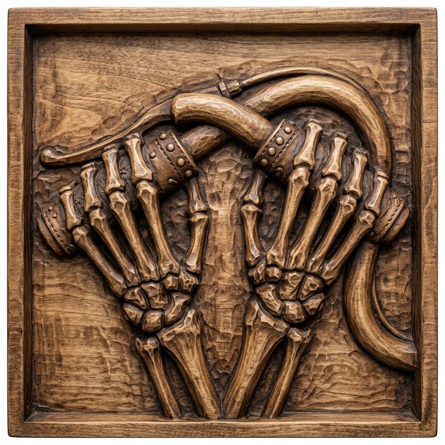 Gothic Skeletal Hands Wall Art Decor bas-relief STL — view 10