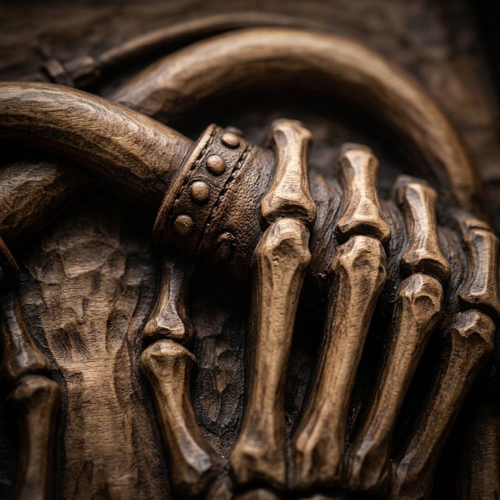 Gothic Skeletal Hands Wall Art Decor bas-relief STL — view 4