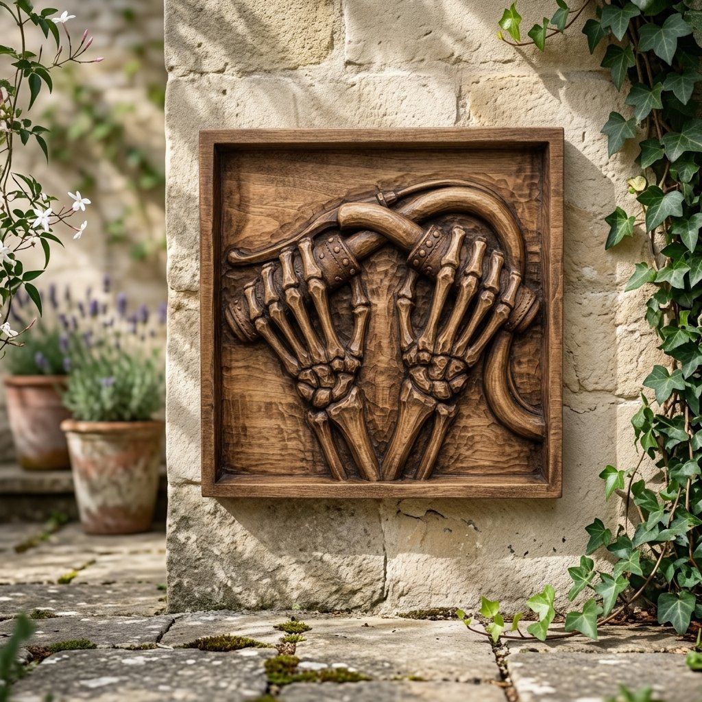 Gothic Skeletal Hands Wall Art Decor bas-relief STL — view 7