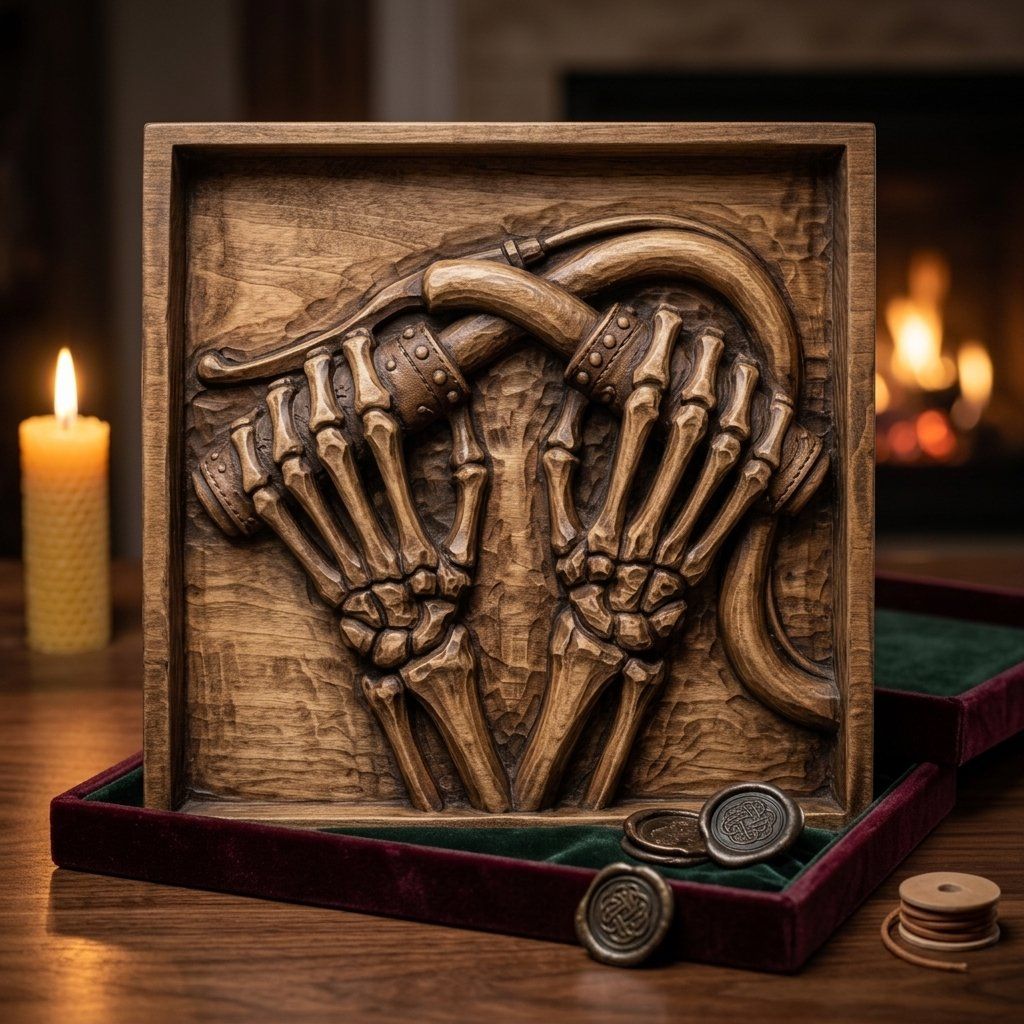 Gothic Skeletal Hands Wall Art Decor bas-relief STL — view 8