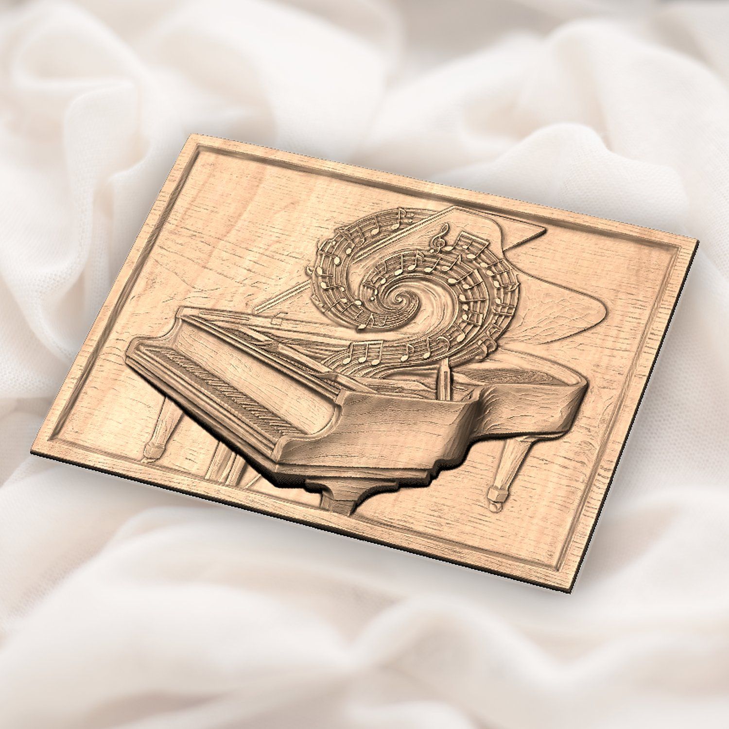 Grand Piano Music Spiral CNC Relief STL bas-relief STL — view 5