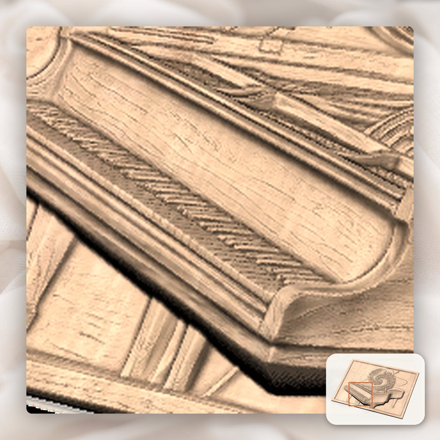 Grand Piano Music Spiral CNC Relief STL bas-relief STL — view 10