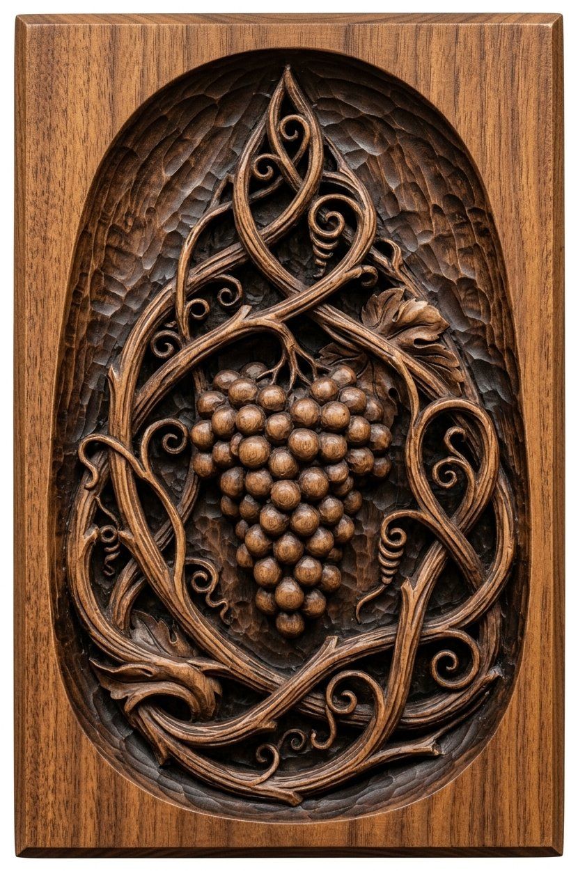 Grape Cluster Art Nouveau CNC Relief STL bas-relief STL — view 2