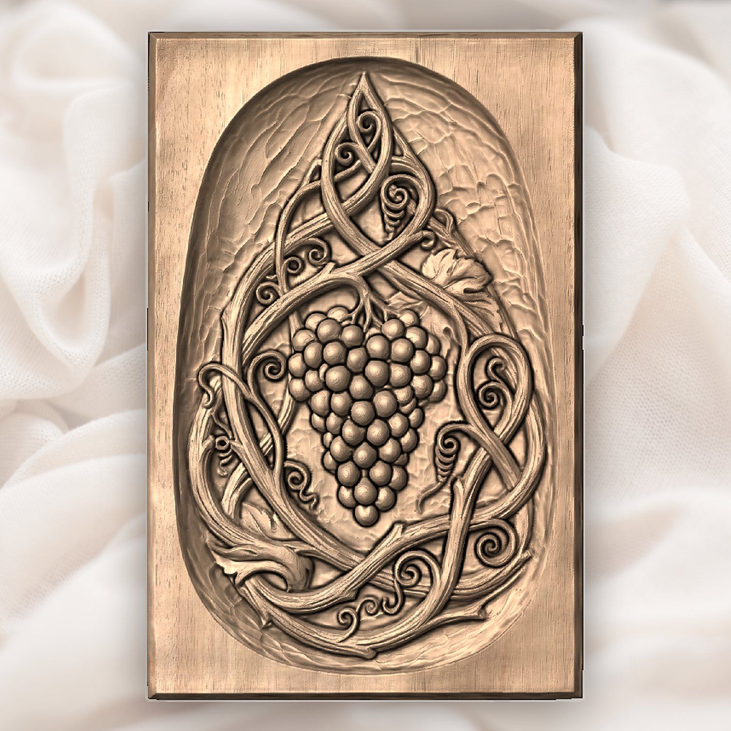 Grape Cluster Art Nouveau CNC Relief STL bas-relief STL — view 3