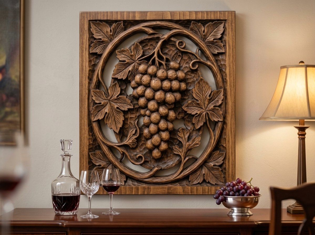 Grape Cluster Vine Panel CNC Relief STL bas-relief STL — view 13