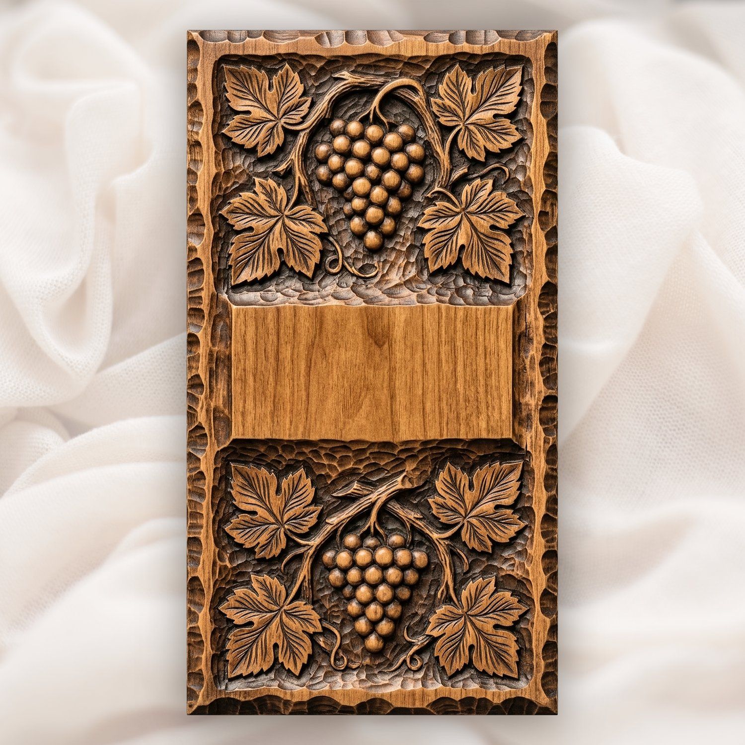 Grape Vine Vineyard Doorbell Backing Plate CNC Relief STL bas-relief STL — view 11