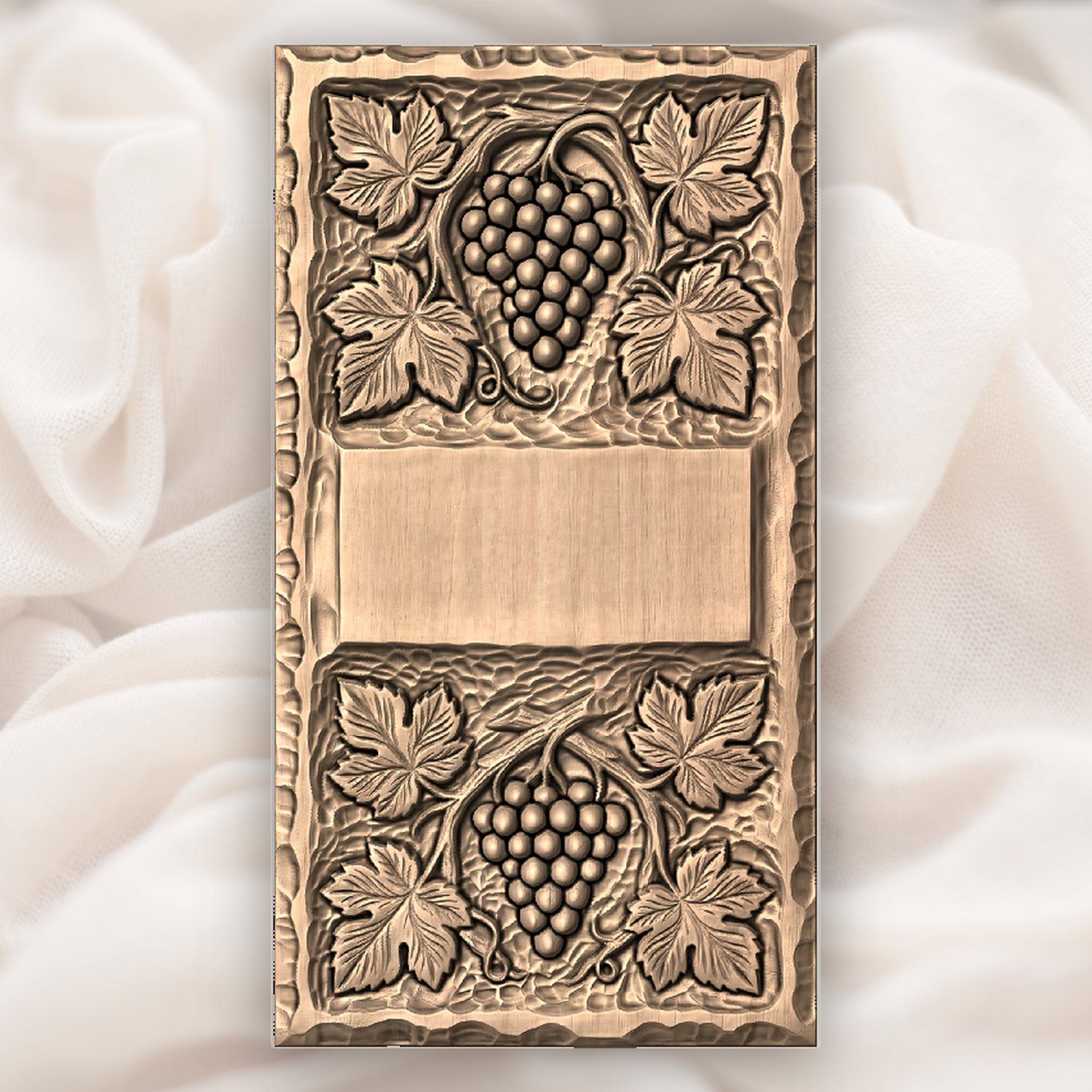 Grape Vine Vineyard Doorbell Backing Plate CNC Relief STL bas-relief STL — view 4