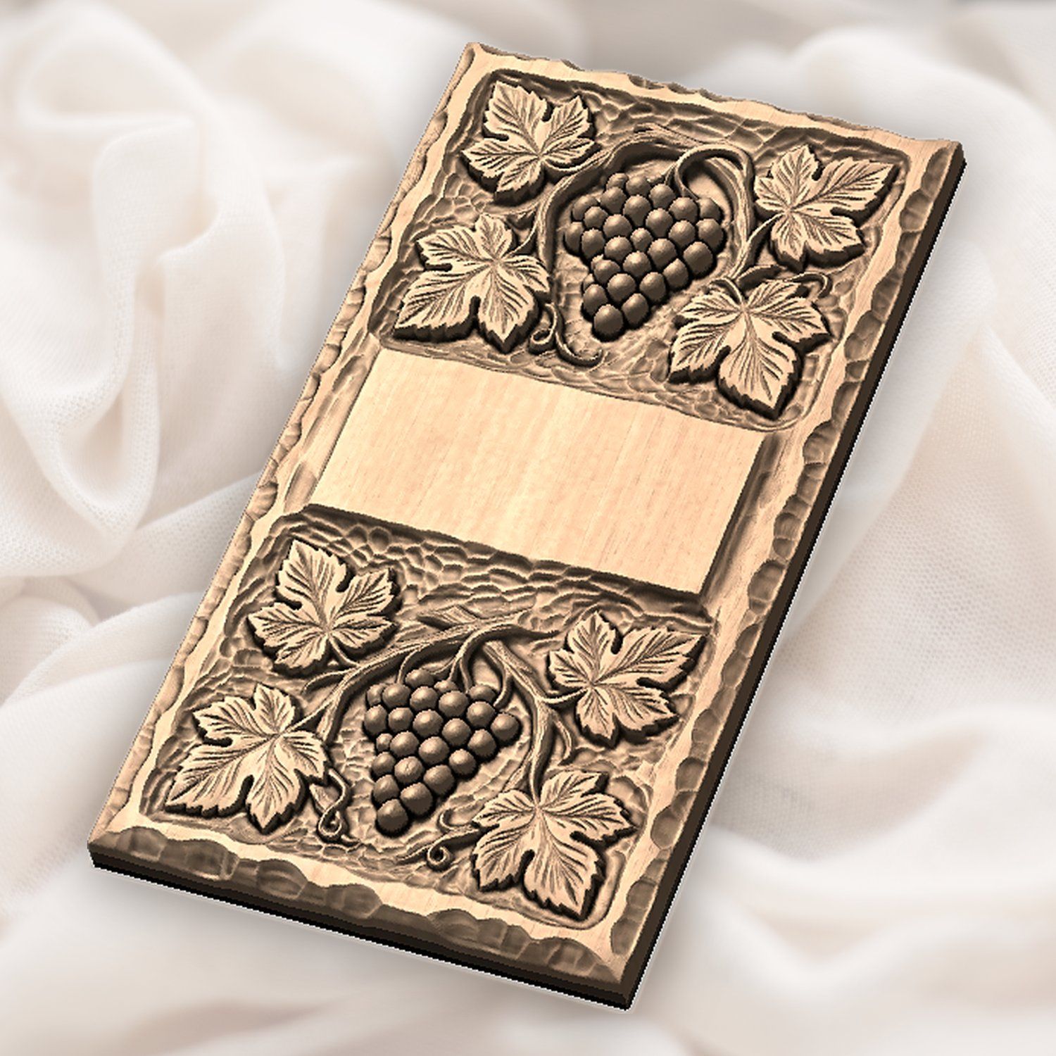 Grape Vine Vineyard Doorbell Backing Plate CNC Relief STL bas-relief STL — view 5