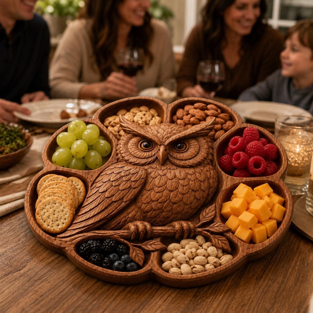 Great Horned Owl Serving Tray STL File for CNC Router bas-relief STL — view 4
