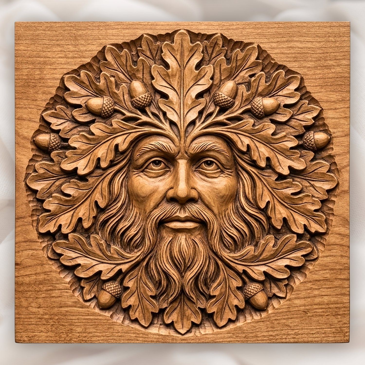 Green Man Forest Spirit CNC Relief STL bas-relief STL design