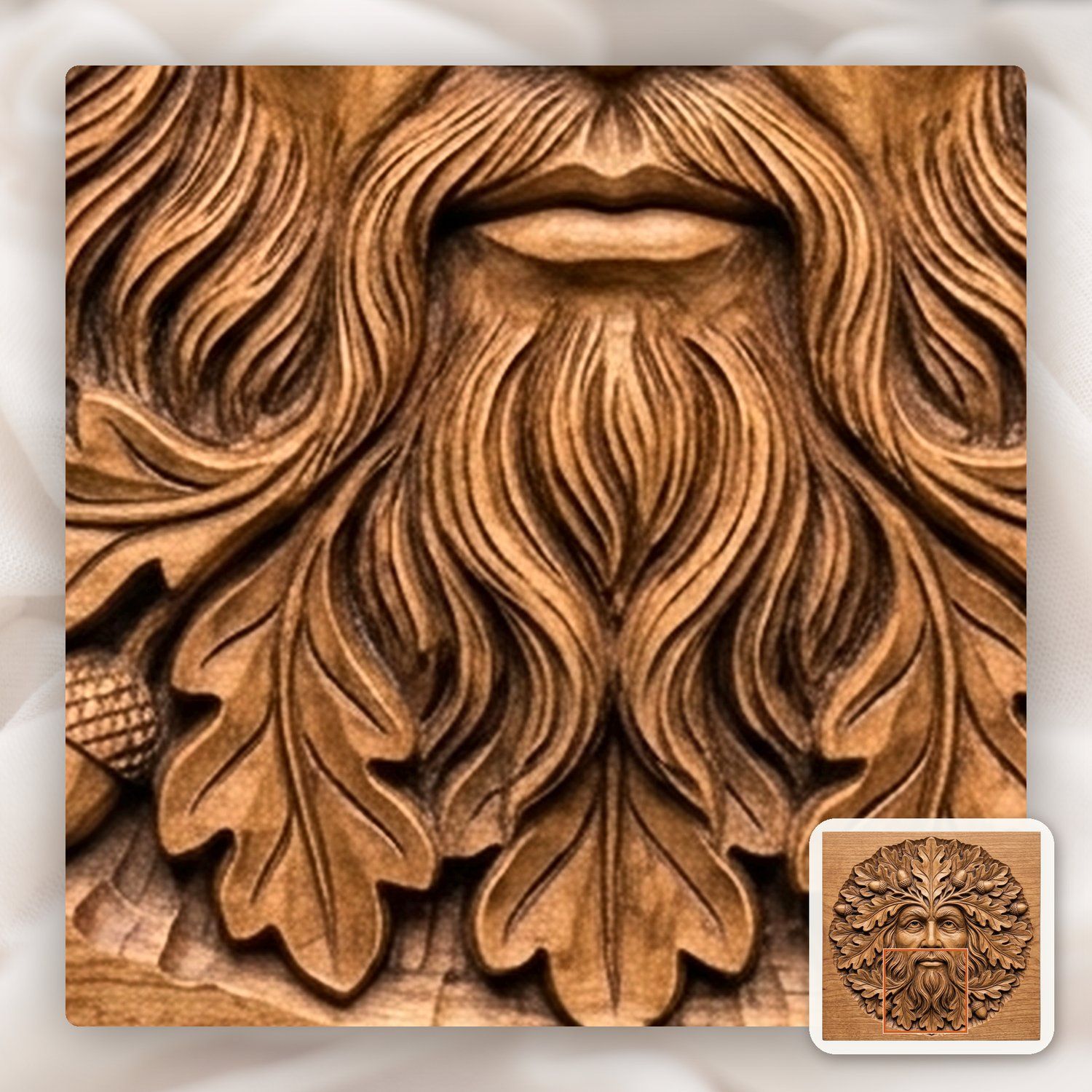 Green Man Forest Spirit CNC Relief STL bas-relief STL — view 11