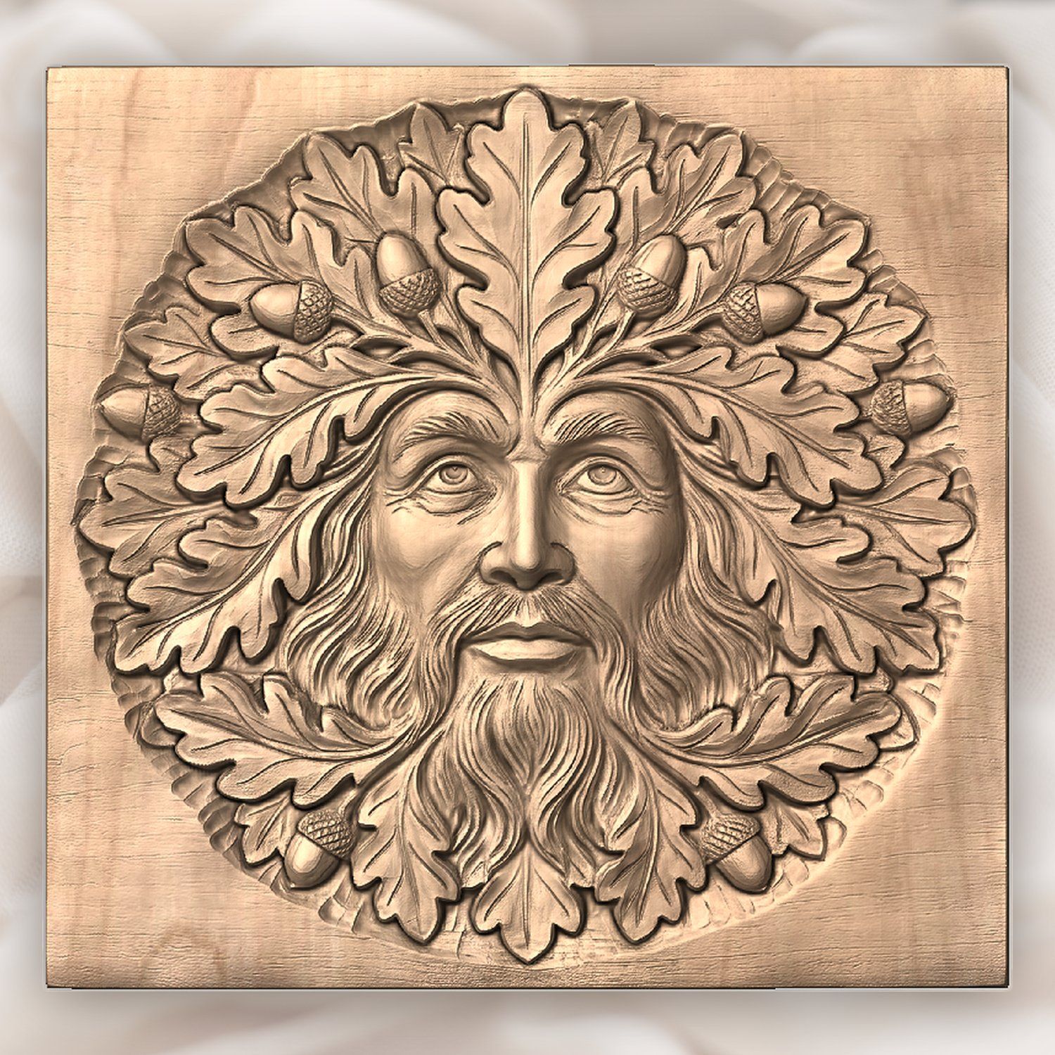Green Man Forest Spirit CNC Relief STL bas-relief STL — view 4