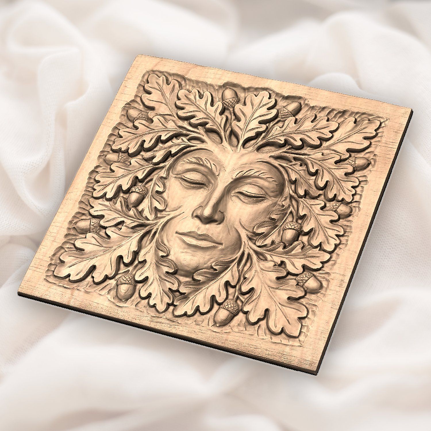 Green Man Forest Spirit Face CNC Relief STL bas-relief STL — view 5