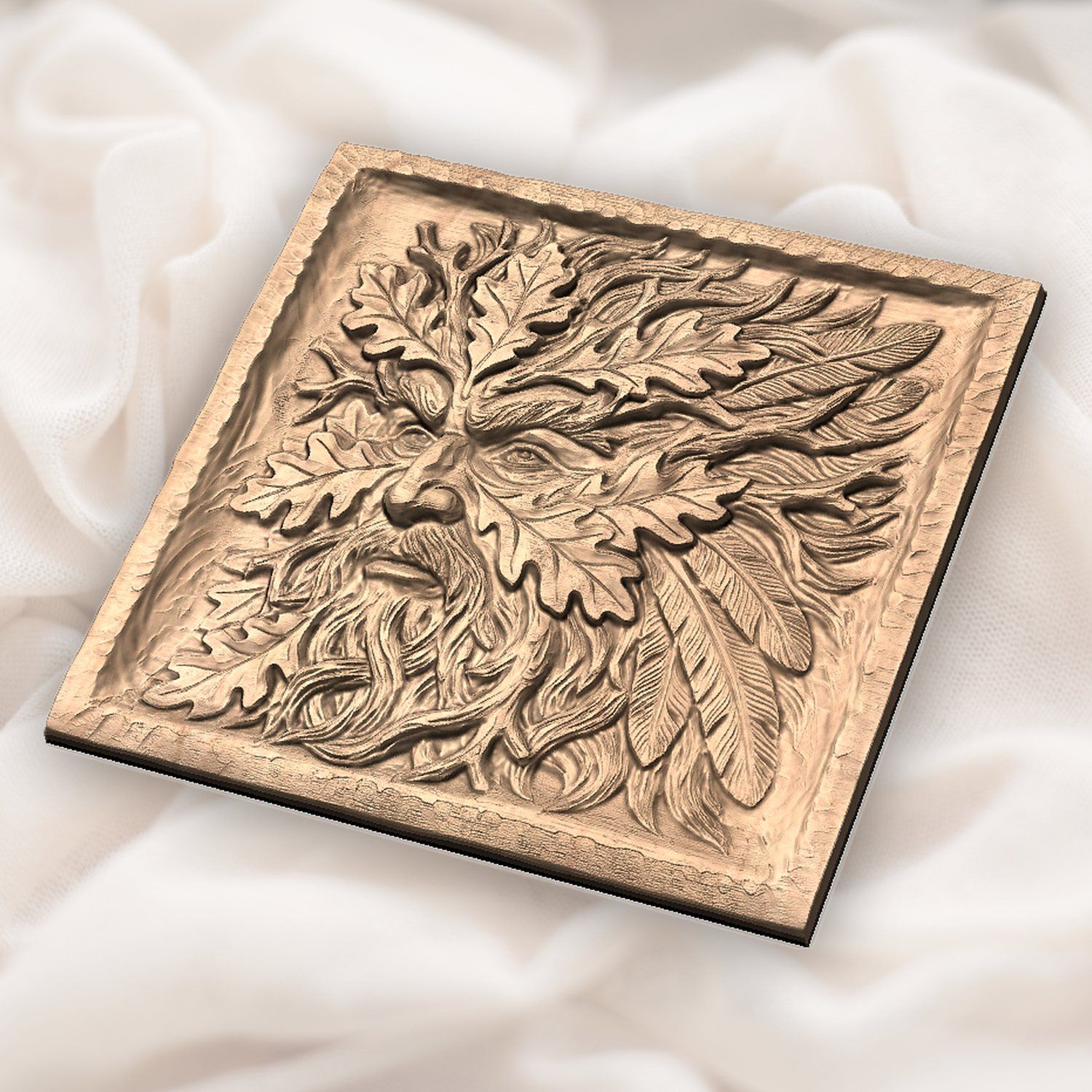 Green Man Forest Spirit Foliate Head CNC Relief STL bas-relief STL — view 5