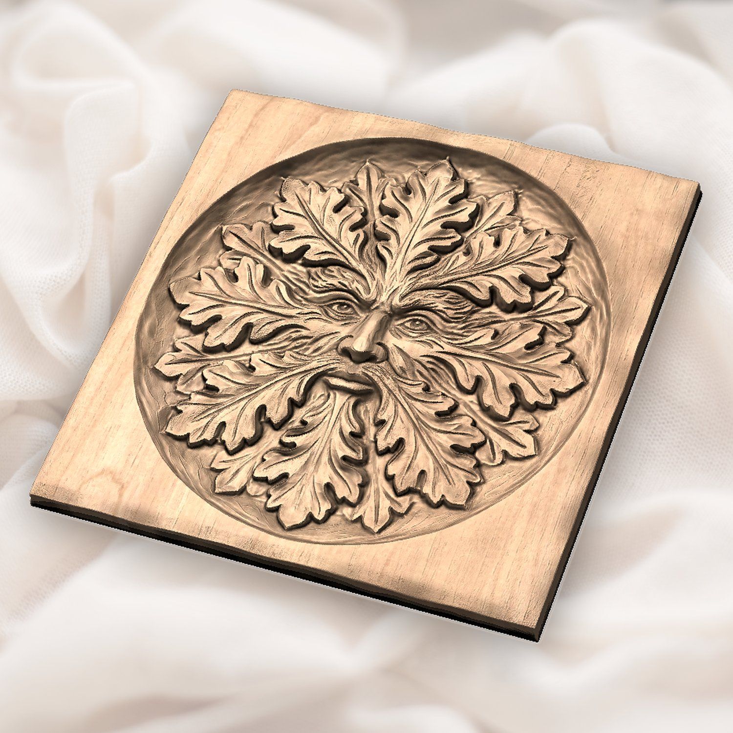 Green Man Forest Spirit Oak Leaf CNC Relief STL bas-relief STL — view 5