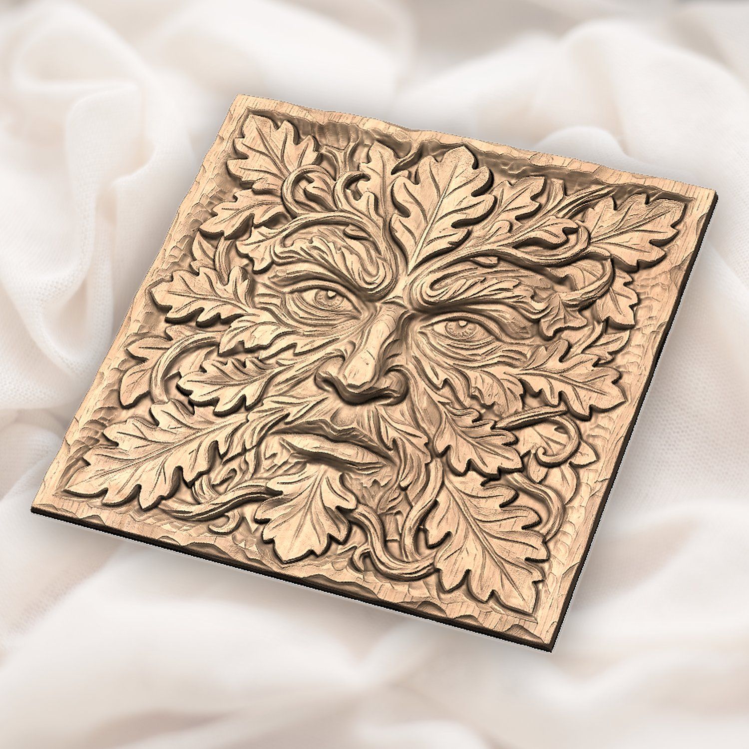 Green Man Forest Spirit Oak Leaf CNC Relief STL bas-relief STL — view 5