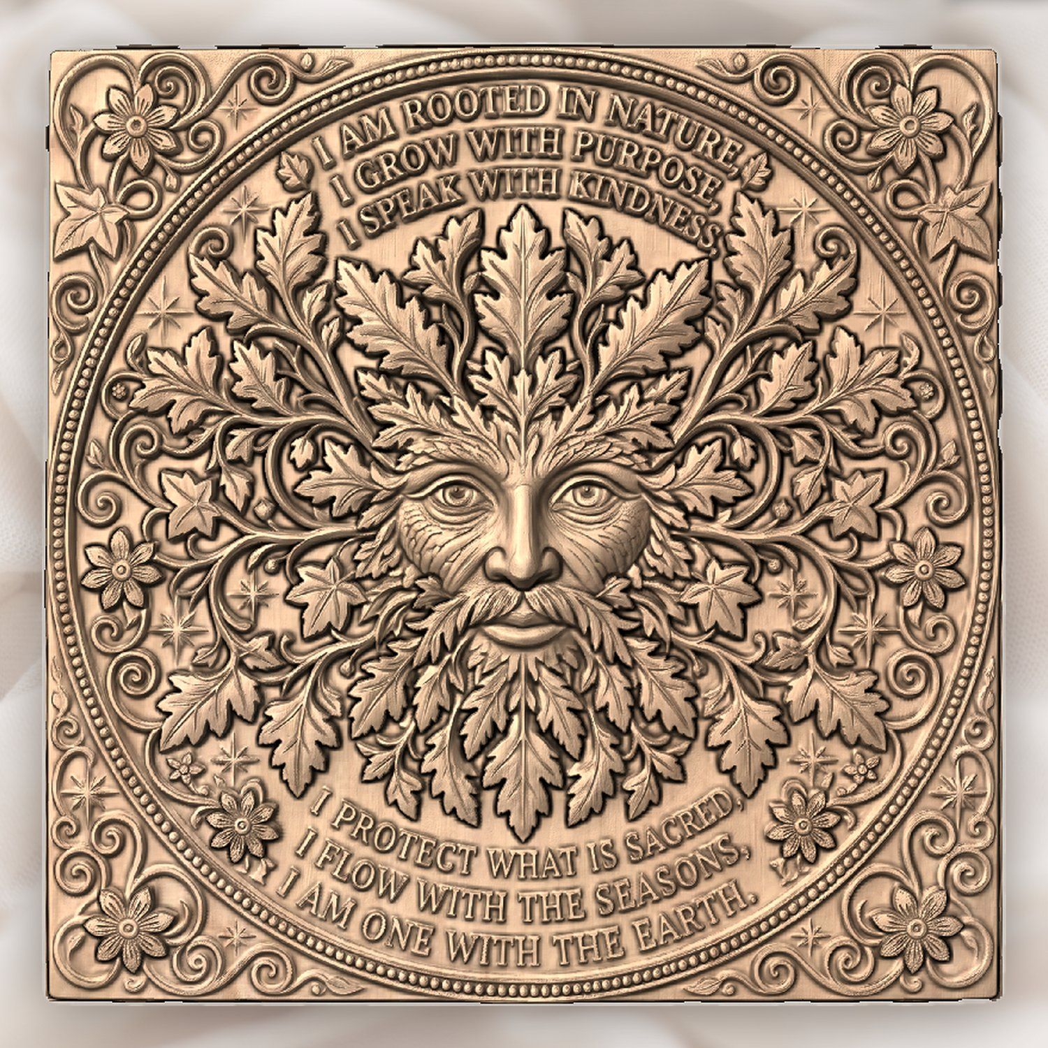 Green Man Forest Spirit Wisdom CNC Relief STL bas-relief STL — view 5