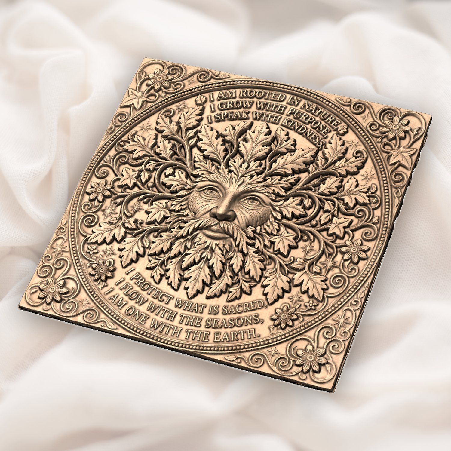 Green Man Forest Spirit Wisdom CNC Relief STL bas-relief STL — view 6