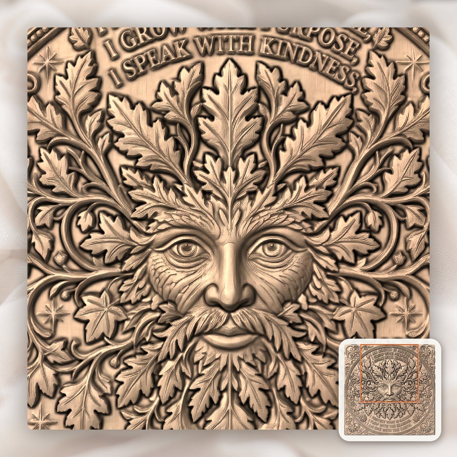 Green Man Forest Spirit Wisdom CNC Relief STL bas-relief STL — view 8