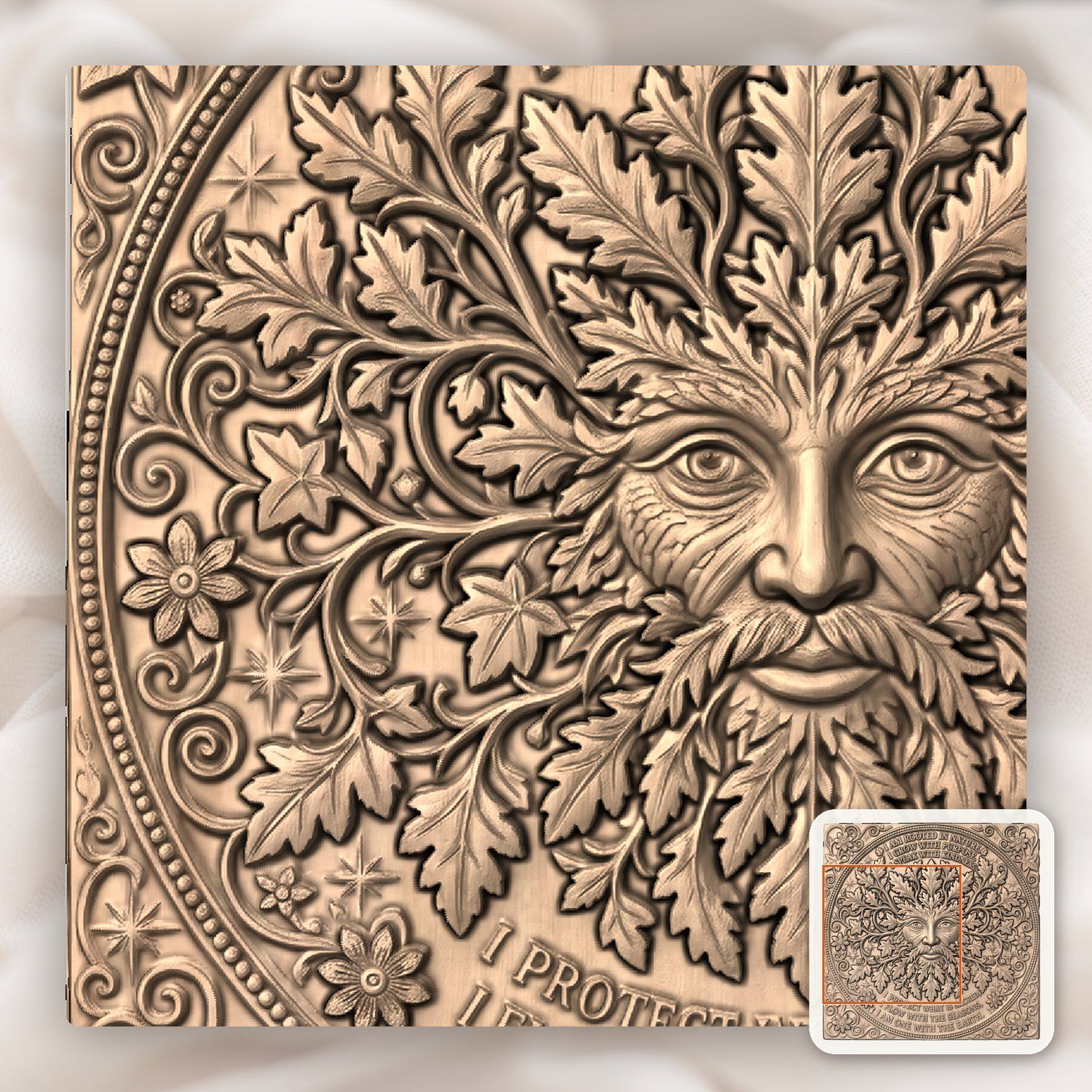 Green Man Forest Spirit Wisdom CNC Relief STL bas-relief STL — view 9