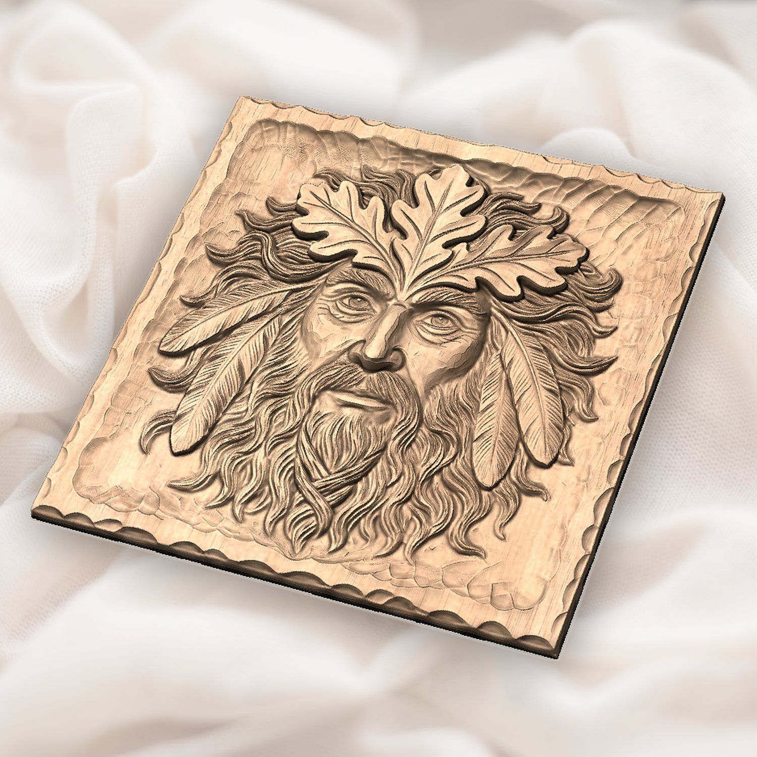 Green Man Forest Spirit Wood Panel CNC Relief STL bas-relief STL — view 5