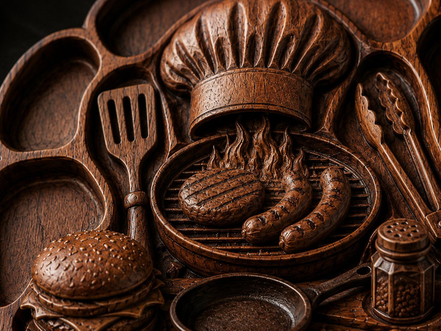 Grill Master Culinary Wall Art bas-relief STL — view 2
