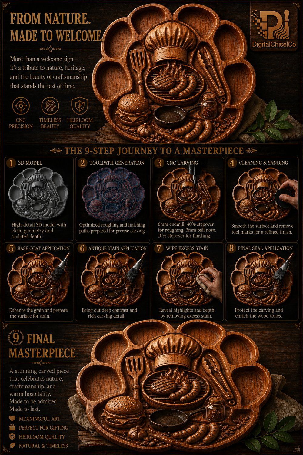 Grill Master Culinary Wall Art bas-relief STL — view 7