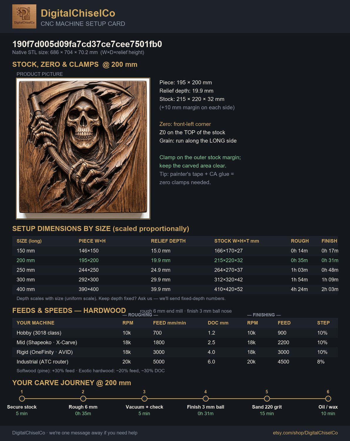 Grim Reaper Death Scythe Gothic Wood Art CNC Relief STL bas-relief STL — view 5