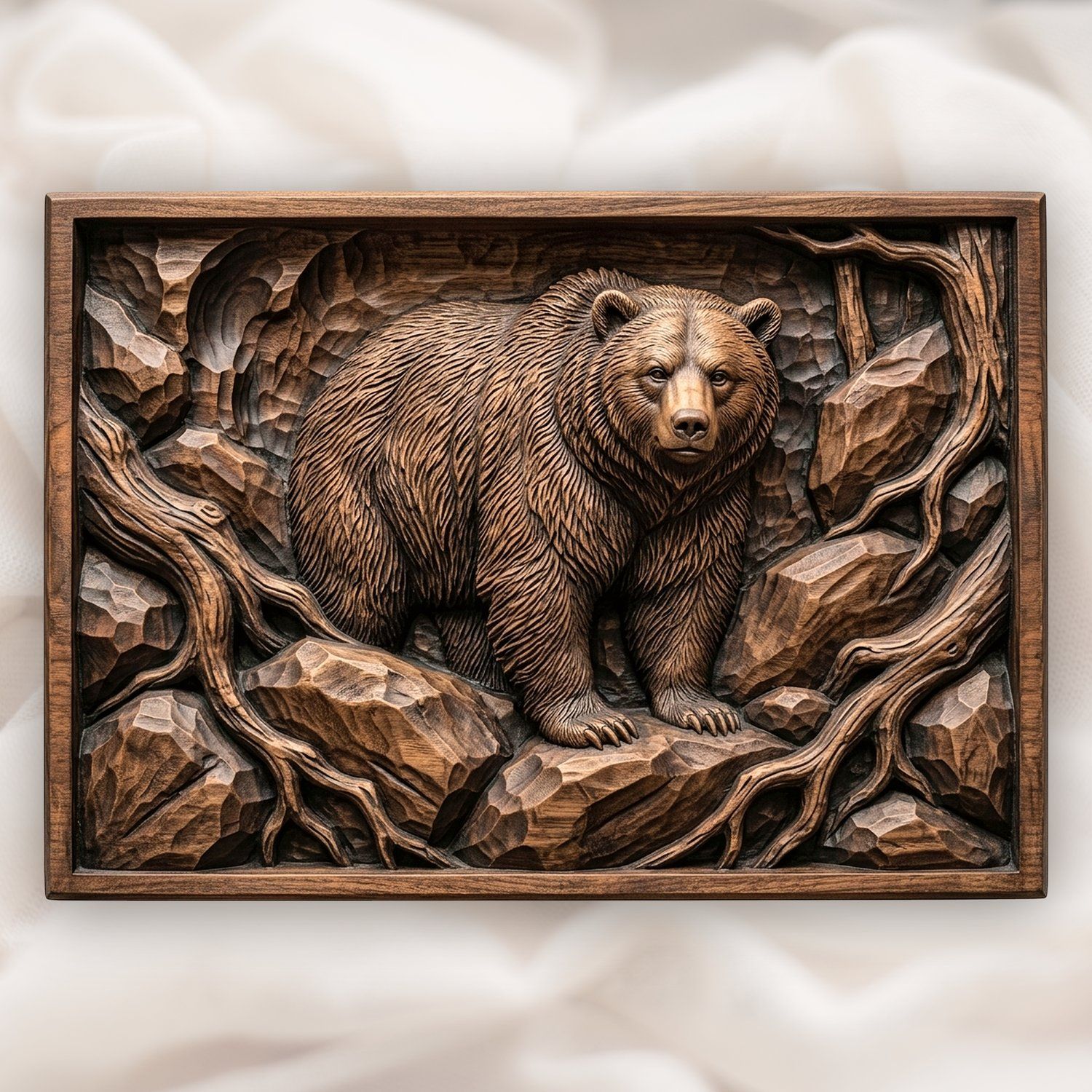 Grizzly Bear Mountain CNC Relief STL bas-relief STL design