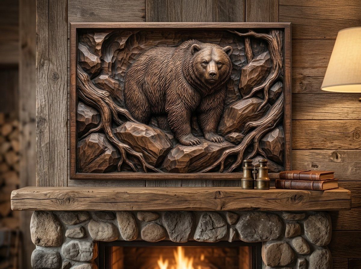 Grizzly Bear Mountain CNC Relief STL bas-relief STL — view 13