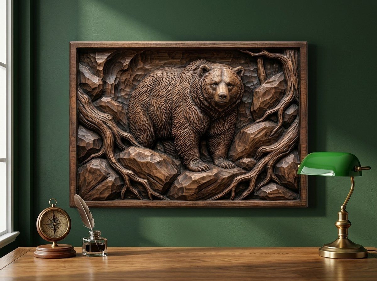 Grizzly Bear Mountain CNC Relief STL bas-relief STL — view 14