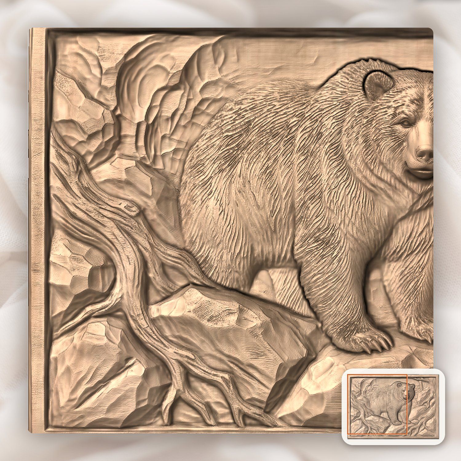 Grizzly Bear Mountain CNC Relief STL bas-relief STL — view 8