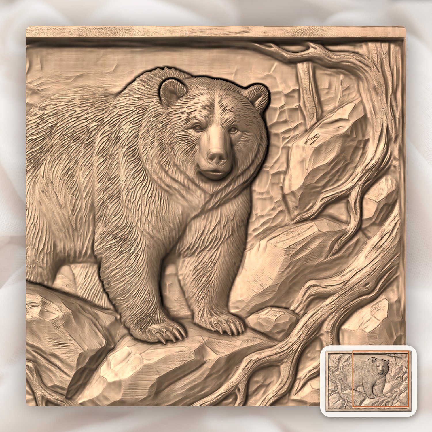 Grizzly Bear Mountain CNC Relief STL bas-relief STL — view 9