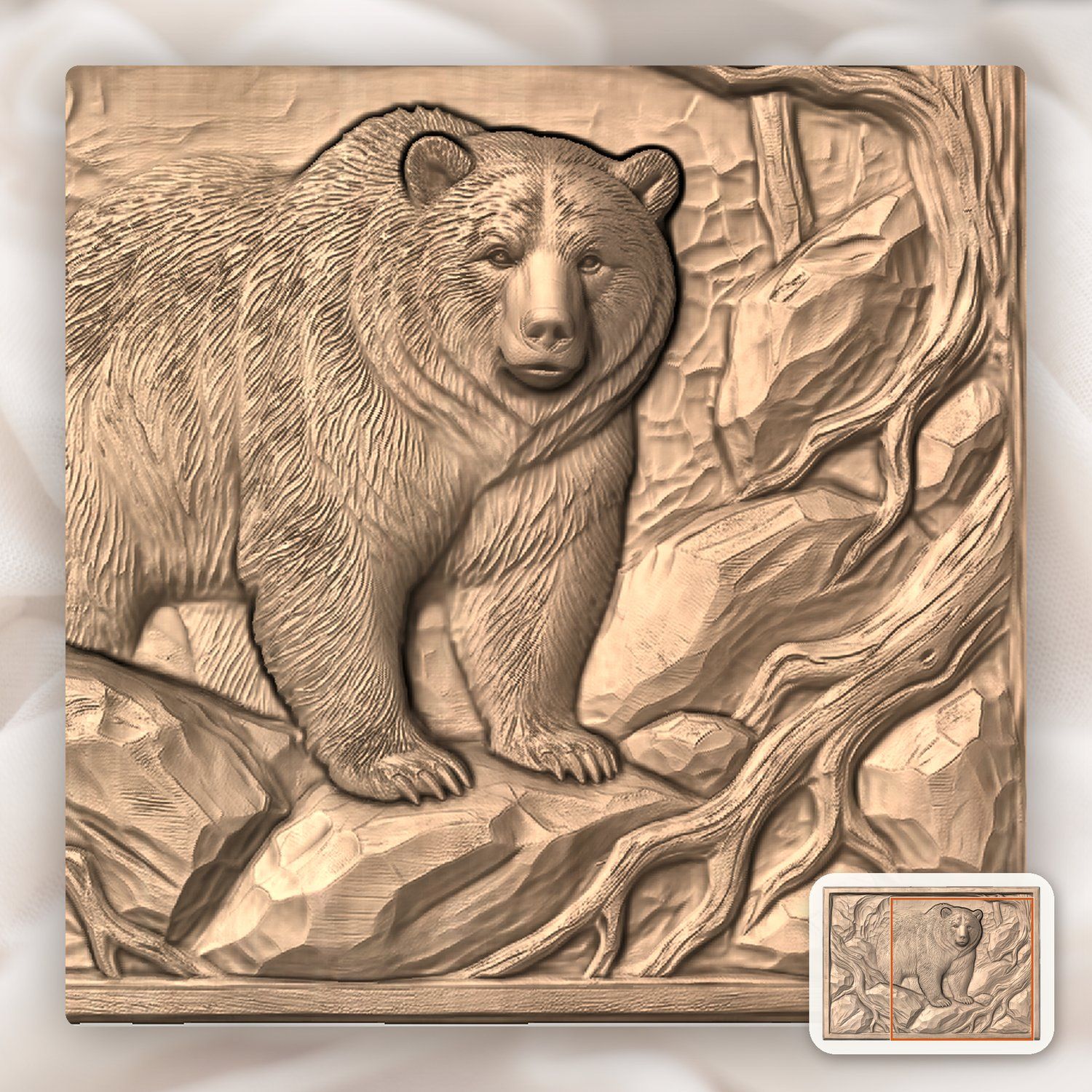 Grizzly Bear Mountain CNC Relief STL bas-relief STL — view 10