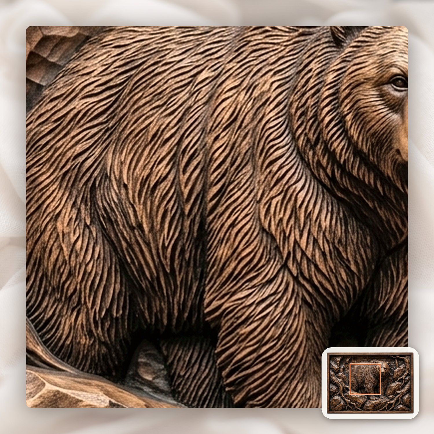 Grizzly Bear Mountain CNC Relief STL bas-relief STL — view 11