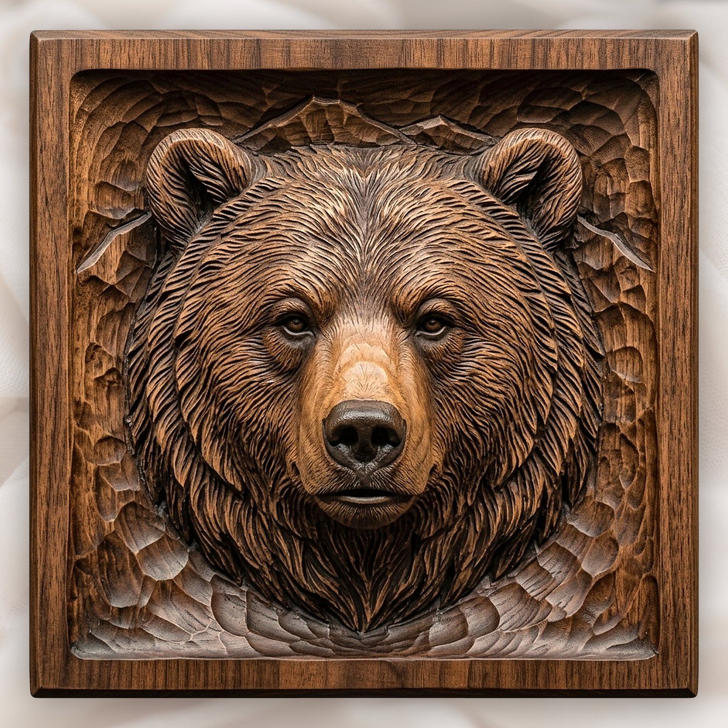 Grizzly Bear Mountain Portrait CNC Relief STL bas-relief STL design