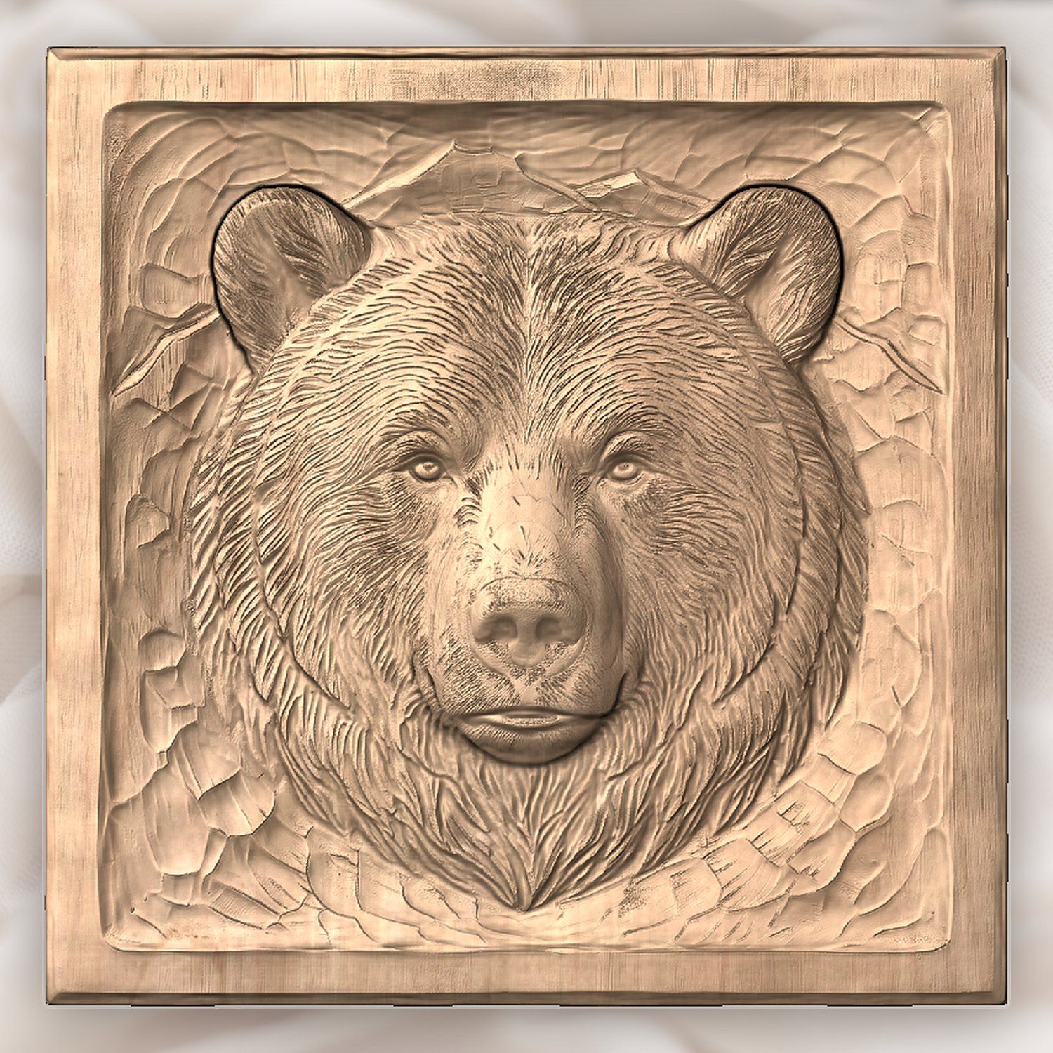 Grizzly Bear Mountain Portrait CNC Relief STL bas-relief STL — view 5