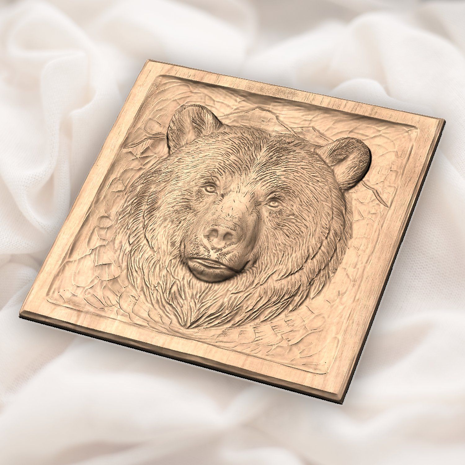 Grizzly Bear Mountain Portrait CNC Relief STL bas-relief STL — view 6