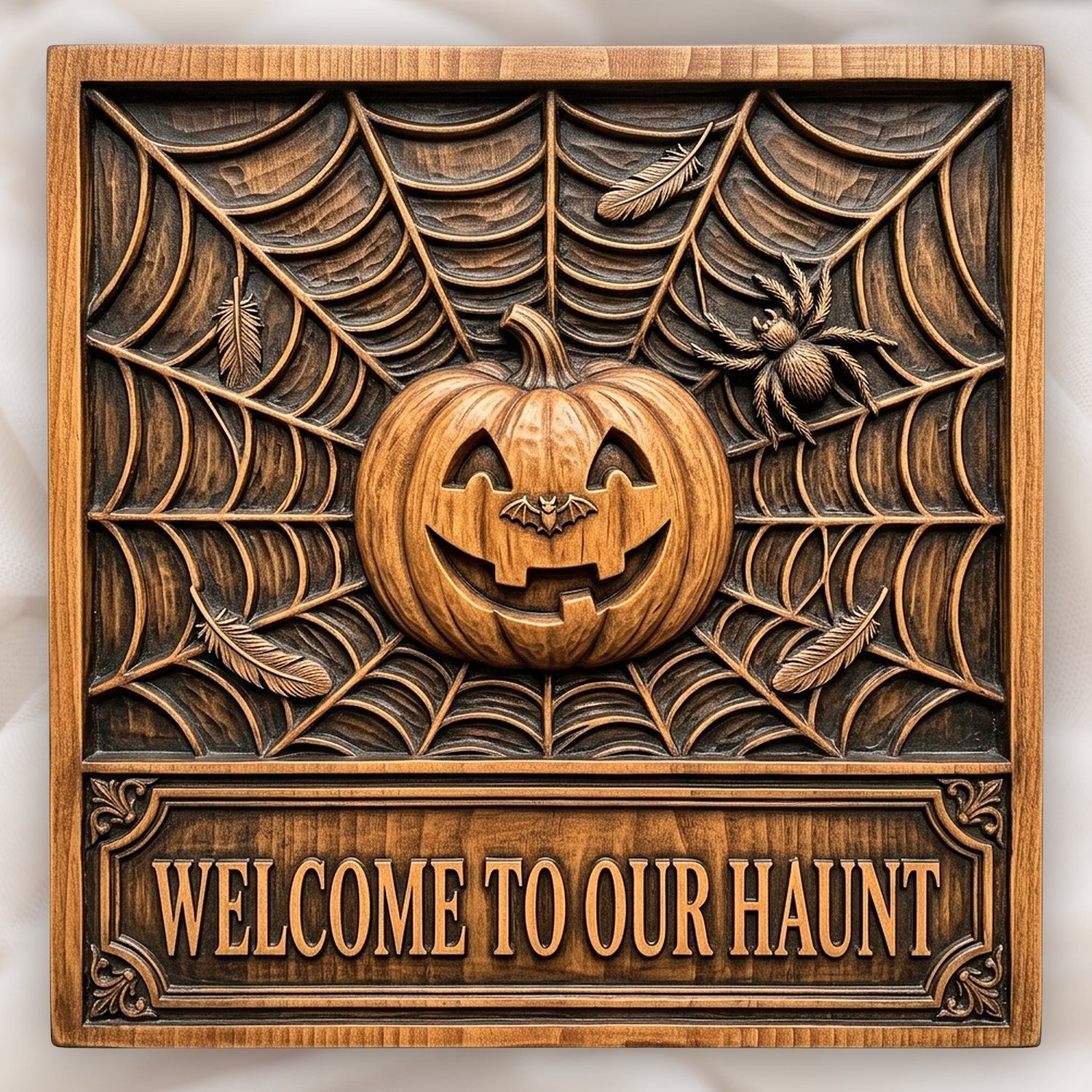 Halloween Pumpkin Sign CNC Relief STL bas-relief STL design