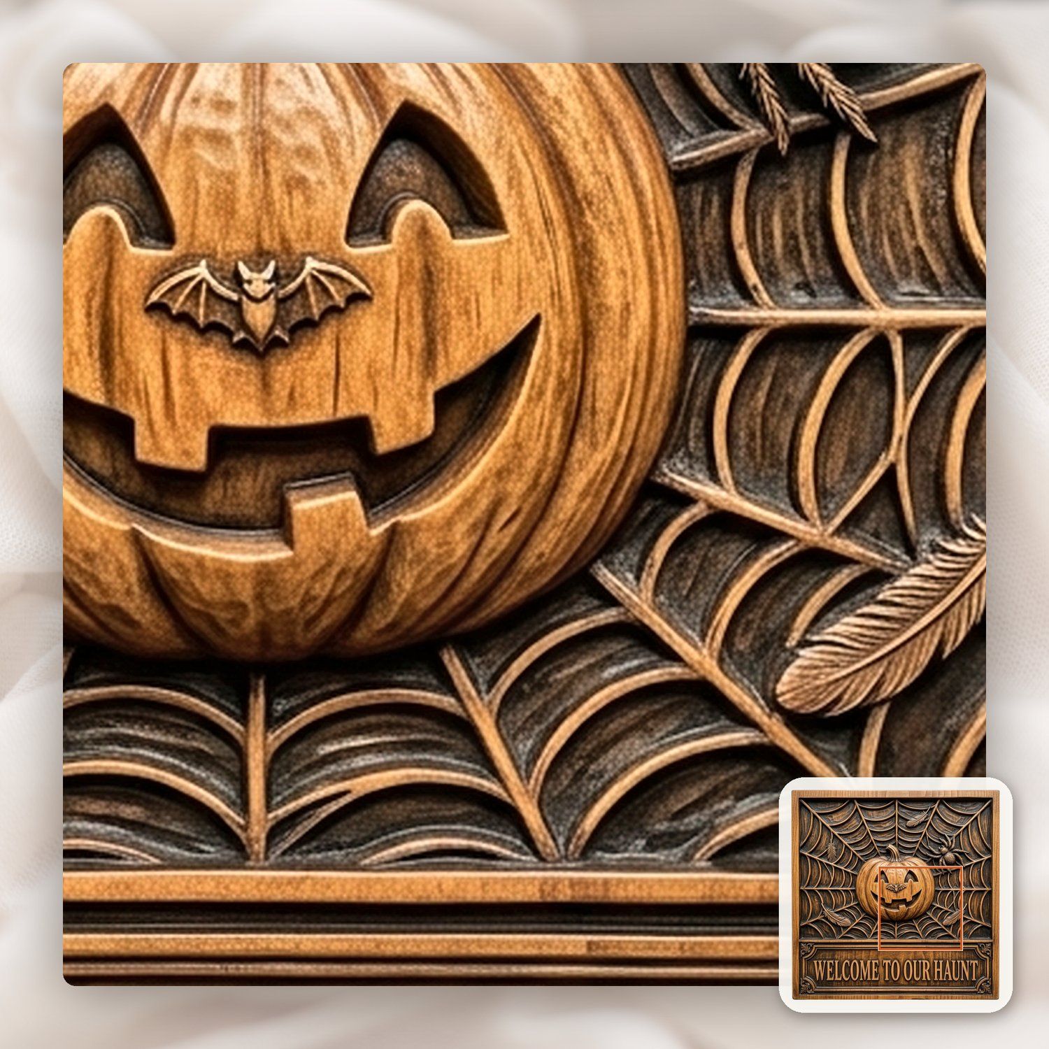 Halloween Pumpkin Sign CNC Relief STL bas-relief STL — view 12