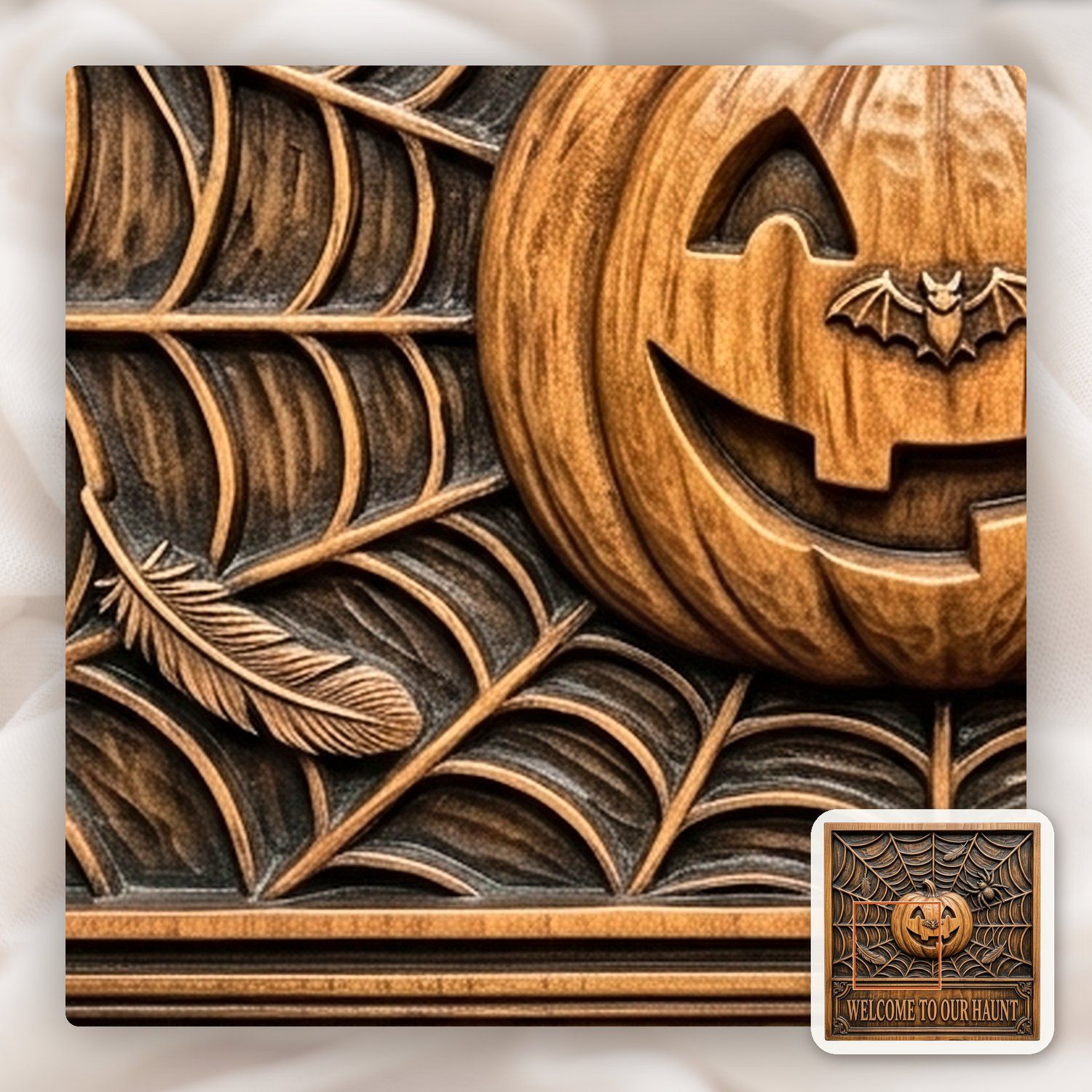 Halloween Pumpkin Sign CNC Relief STL bas-relief STL — view 13