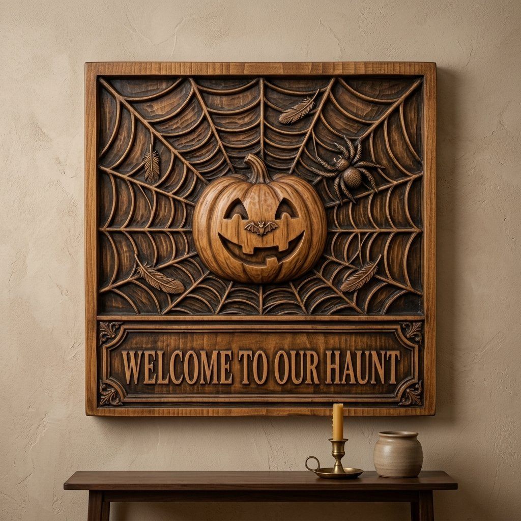 Halloween Pumpkin Sign CNC Relief STL bas-relief STL — view 14